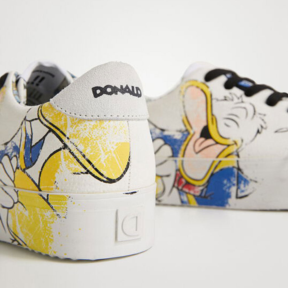 Scarpe Donna DESIGUAL Sneakers con Illustrazione Paperino colore Bianco