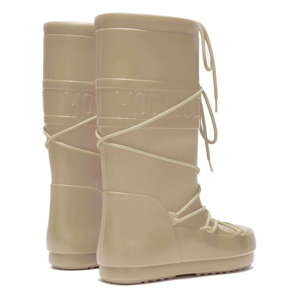 MOON BOOT Regenstiefel aus cremefarbenem Gummi