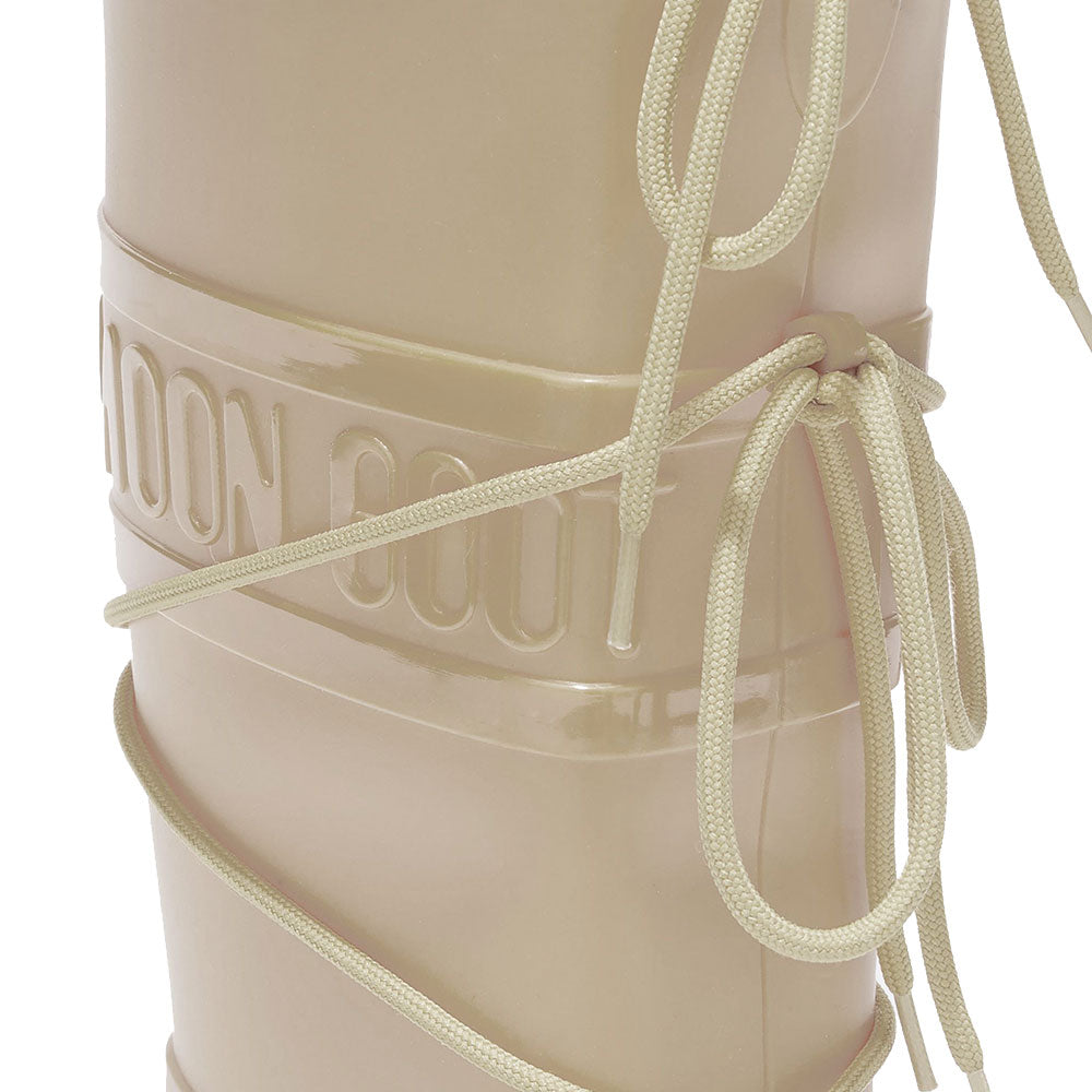MOON BOOT Regenstiefel aus cremefarbenem Gummi