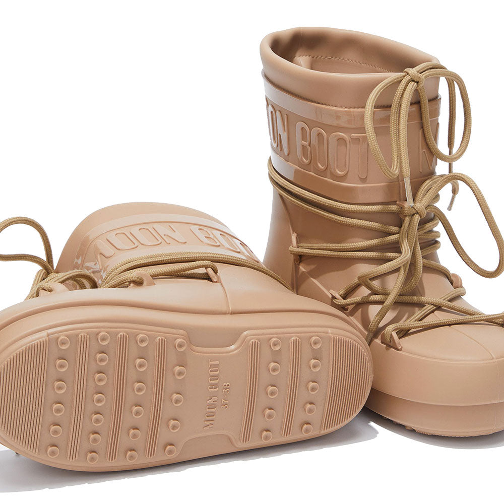 Niedrige MOON BOOT Regenstiefel aus braunem Gummi