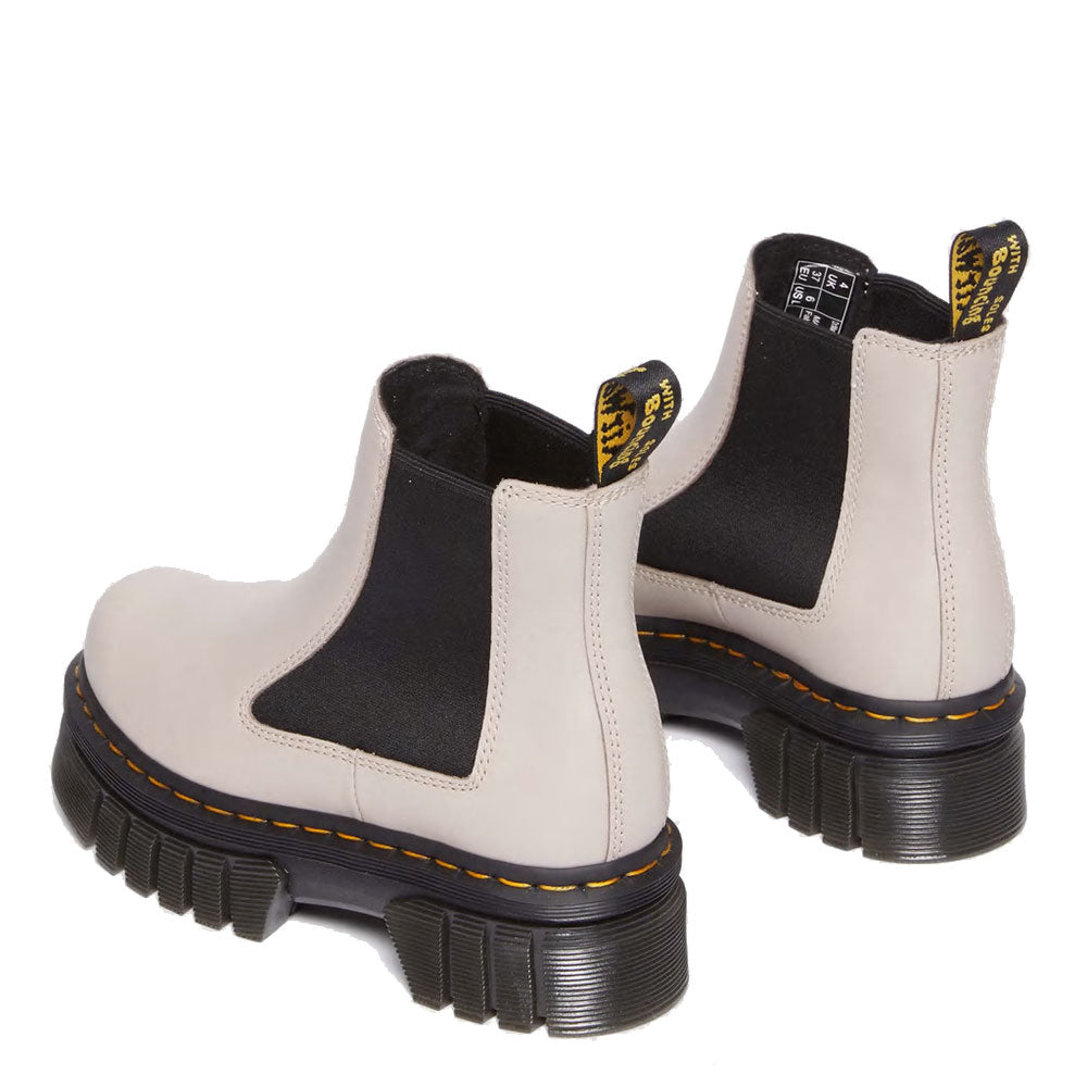 Scarpe Donna DR. MARTENS Stivaletti Chelsea Platform linea Audrick in Pelle Nappa Lux Vintage Taupe