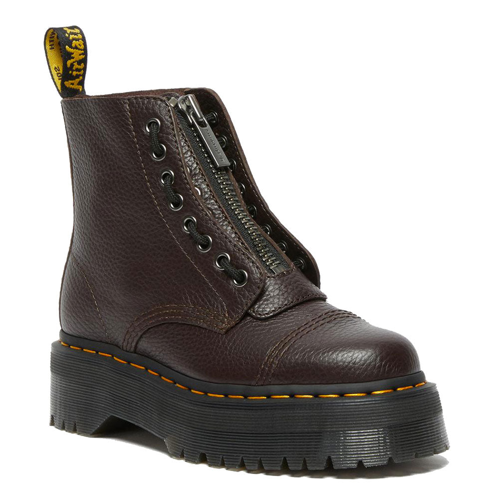 Scarpe Donna DR. MARTENS Stivali Platform linea Sinclair in Pelle Burgundy