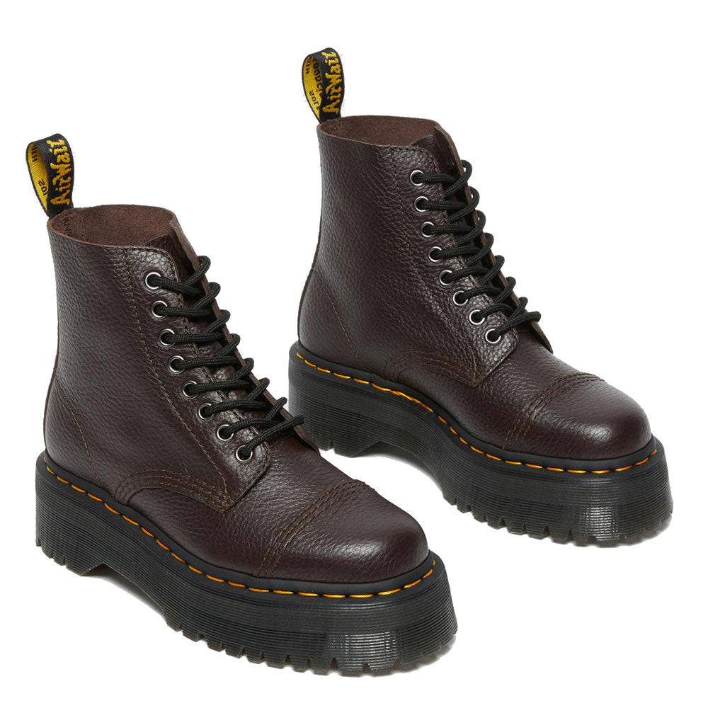 Scarpe Donna DR. MARTENS Stivali Platform linea Sinclair in Pelle Burgundy