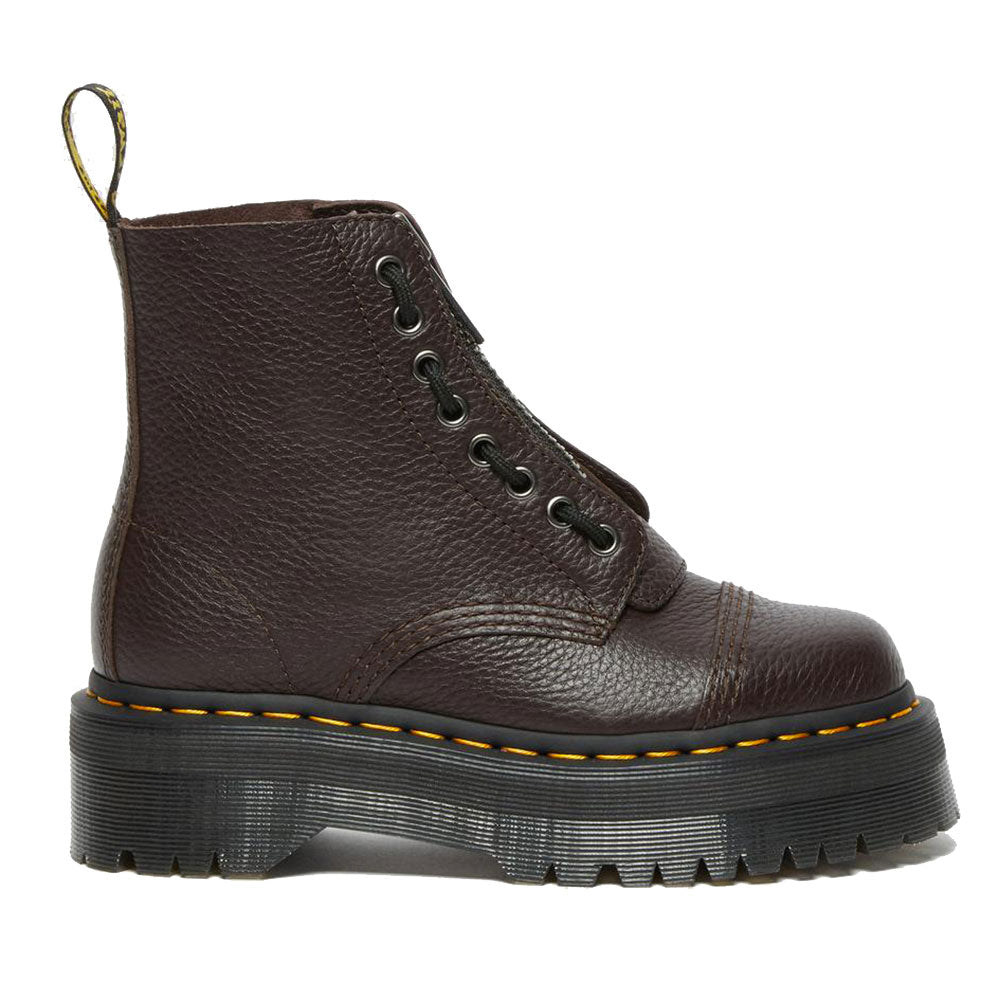 Scarpe Donna DR. MARTENS Stivali Platform linea Sinclair in Pelle Burgundy
