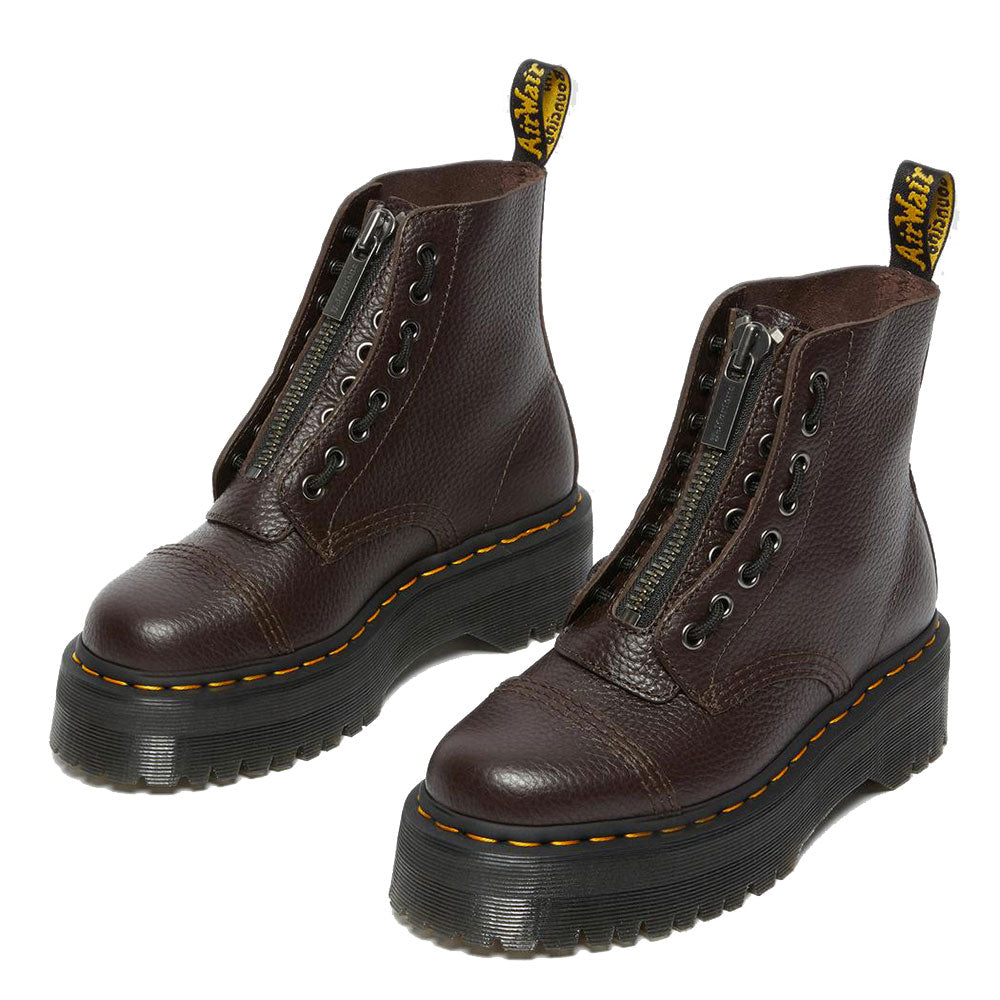 Scarpe Donna DR. MARTENS Stivali Platform linea Sinclair in Pelle Burgundy