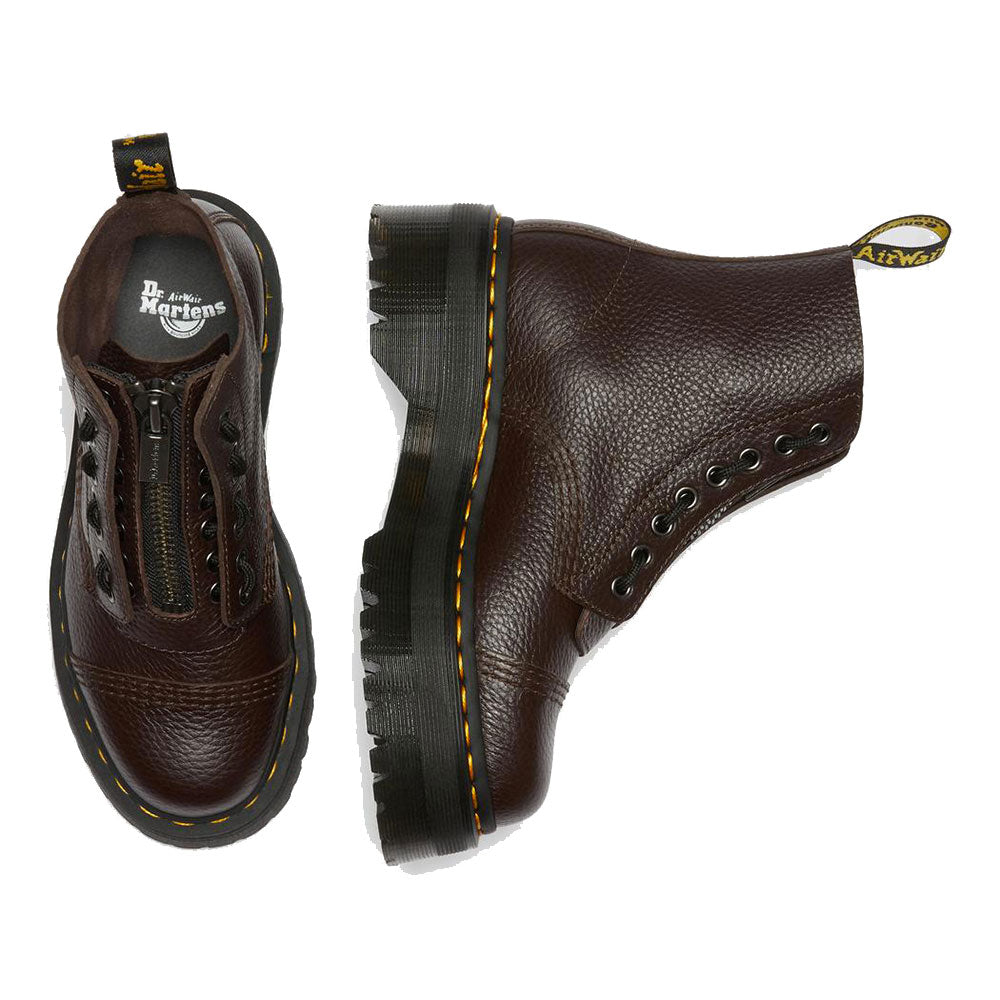 Scarpe Donna DR. MARTENS Stivali Platform linea Sinclair in Pelle Burgundy
