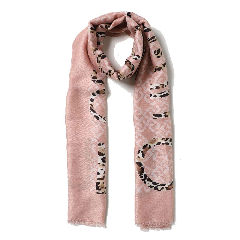 Stola Donna LIU JO in Tessuto Garzato stampa Animalier colore Cameo Rose
