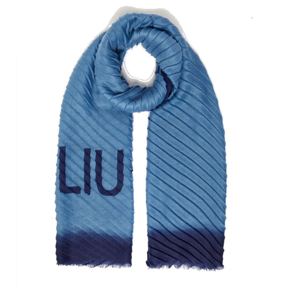 Stola Donna LIU JO in Tessuto Effetto Degradè con Logo colore Dusk Blue