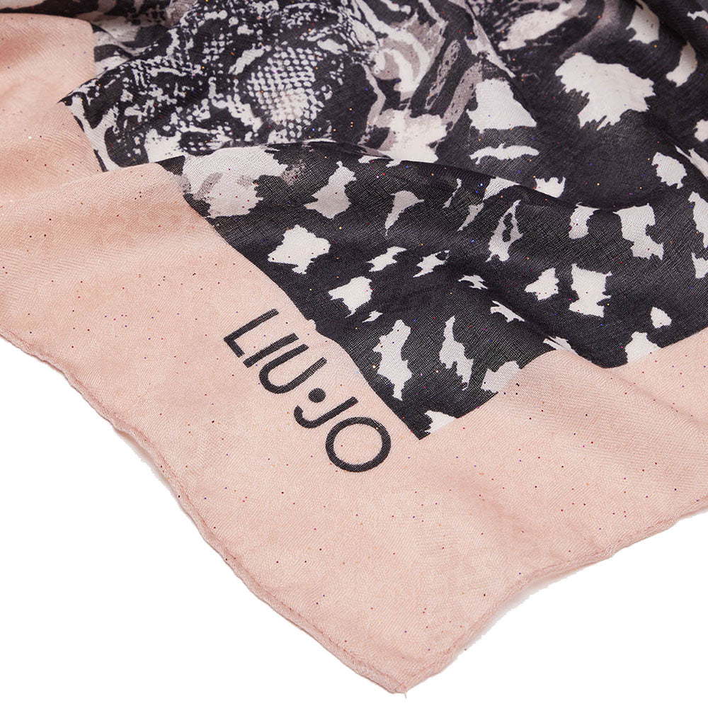 Foulard Donna 120 x 120 cm LIU JO in Tessuto stampa Animalier Nero