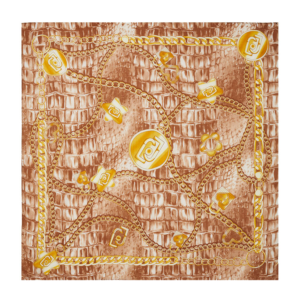 Foulard Donna 120 x 120 cm LIU JO in Tessuto stampa Charms All Over colore Naturale