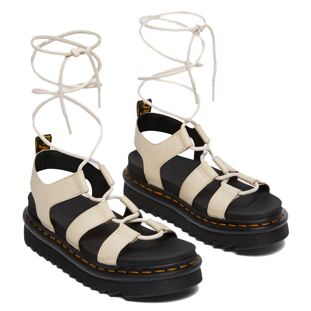 Scarpe Donna DR. MARTENS Sandali linea Nartilla in Pelle Martellata Beige