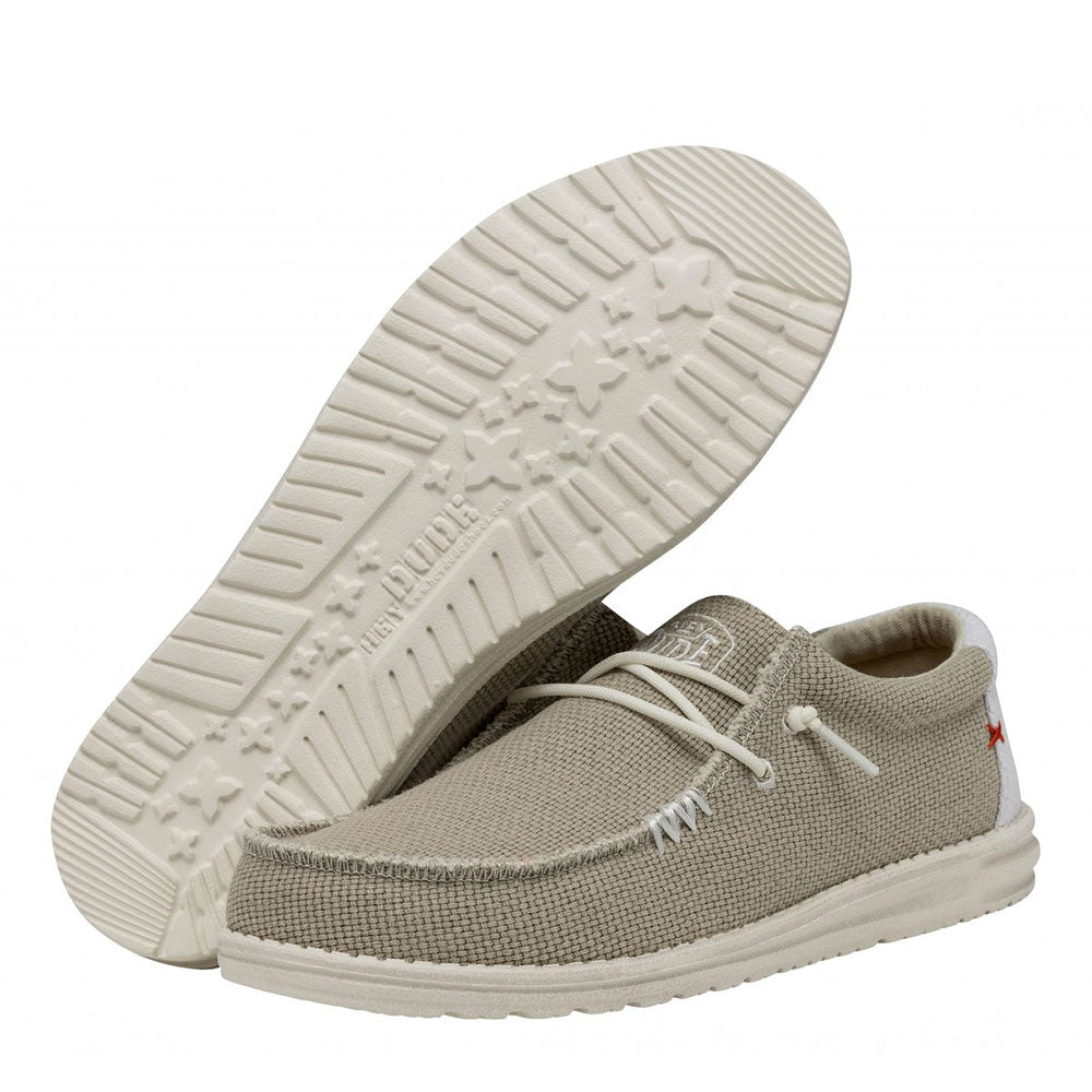 Scarpe Uomo HEY DUDE linea Wally Braided colore Off White