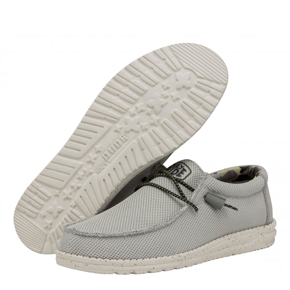 Scarpe Uomo HEY DUDE linea Wally Sox Triple Needle colore Fog