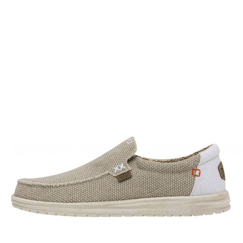 Scarpe Uomo HEY DUDE linea Mika Braided colore Off White