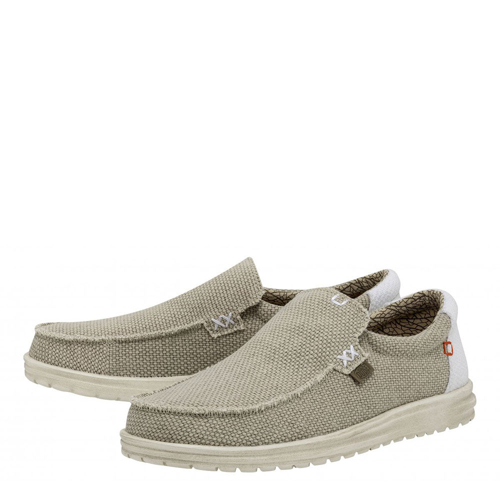Scarpe Uomo HEY DUDE linea Mika Braided colore Off White
