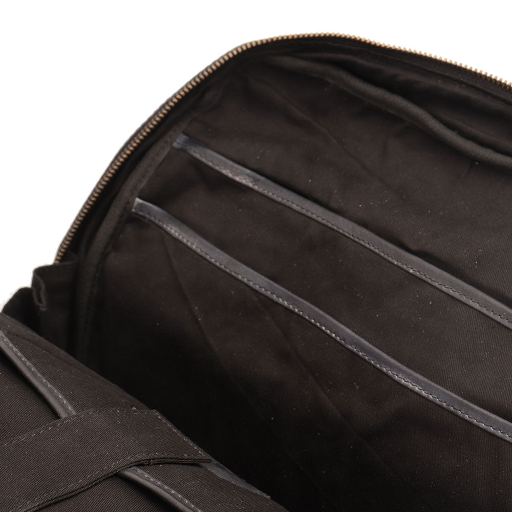 GIANNI CONTI Herren-Laptop-Rucksack aus glattem schwarzem Leder