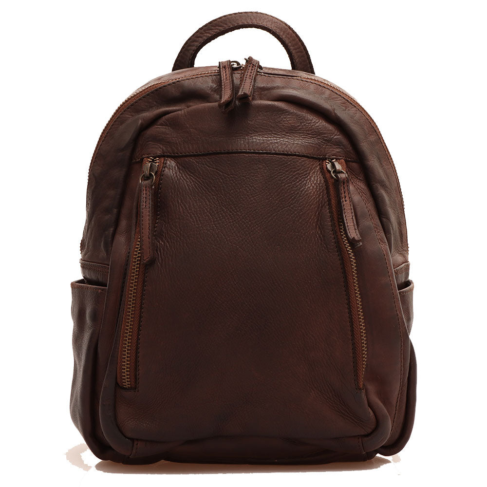GIANNI CONTI Damenrucksack aus glattem braunem Leder