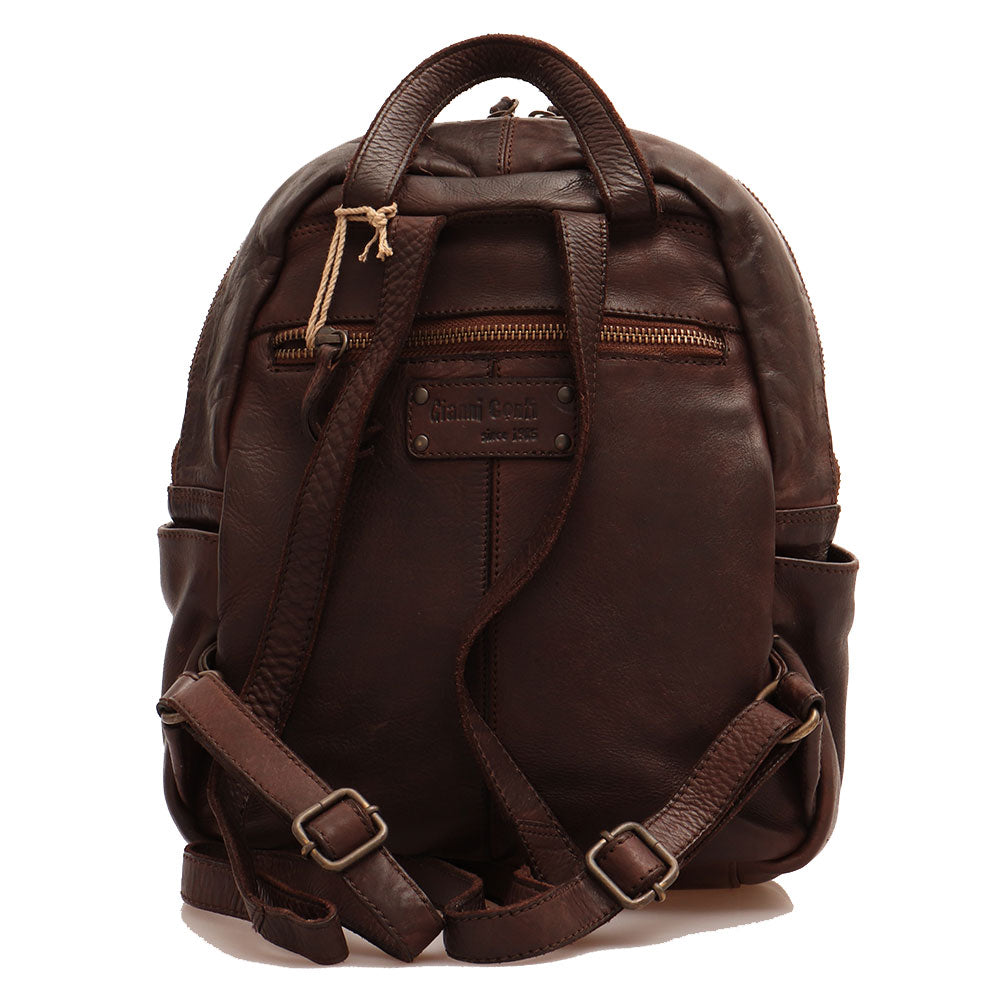 GIANNI CONTI Damenrucksack aus glattem braunem Leder