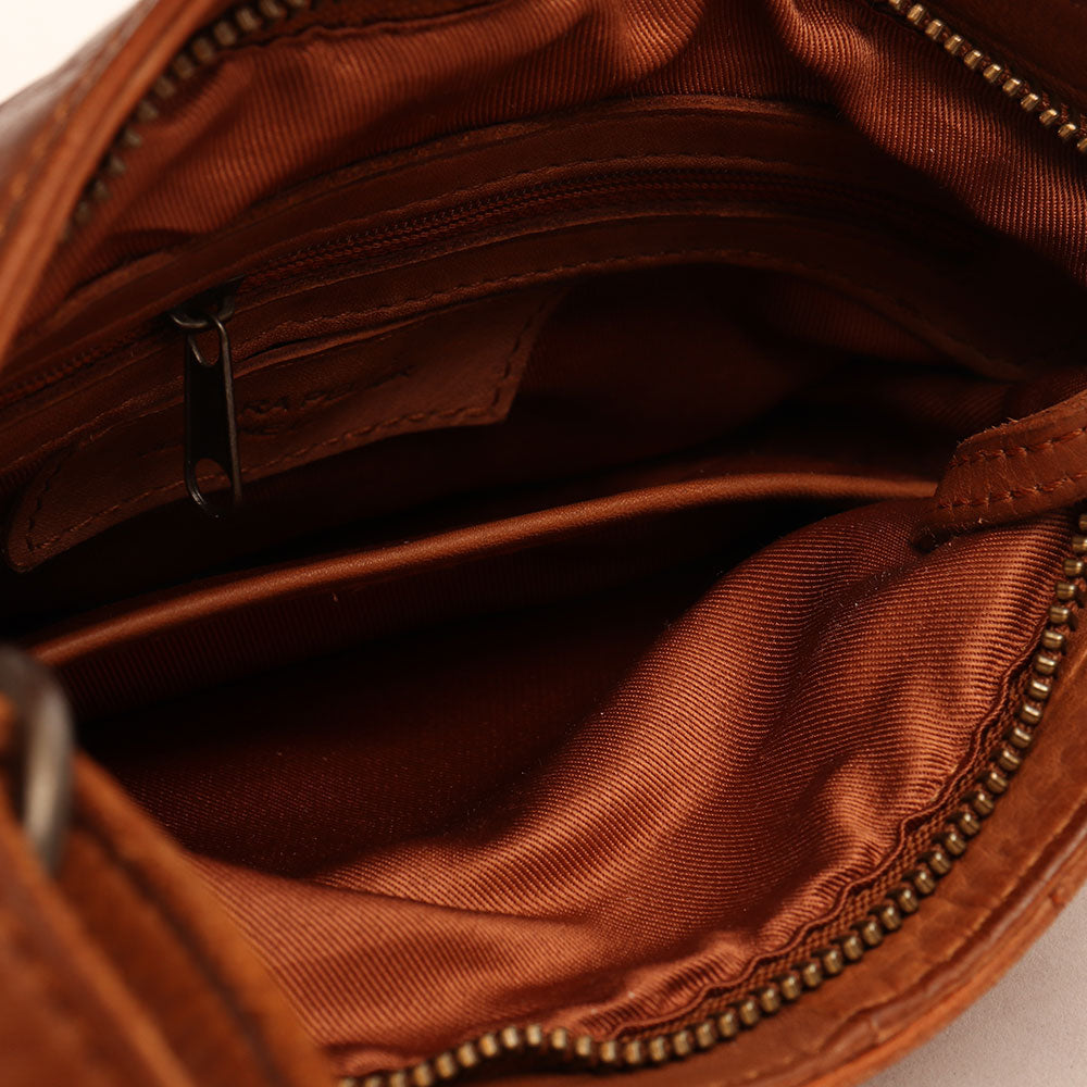 Herrentasche aus cognacfarbenem Leder – Gianni Conti Vintage-Linie