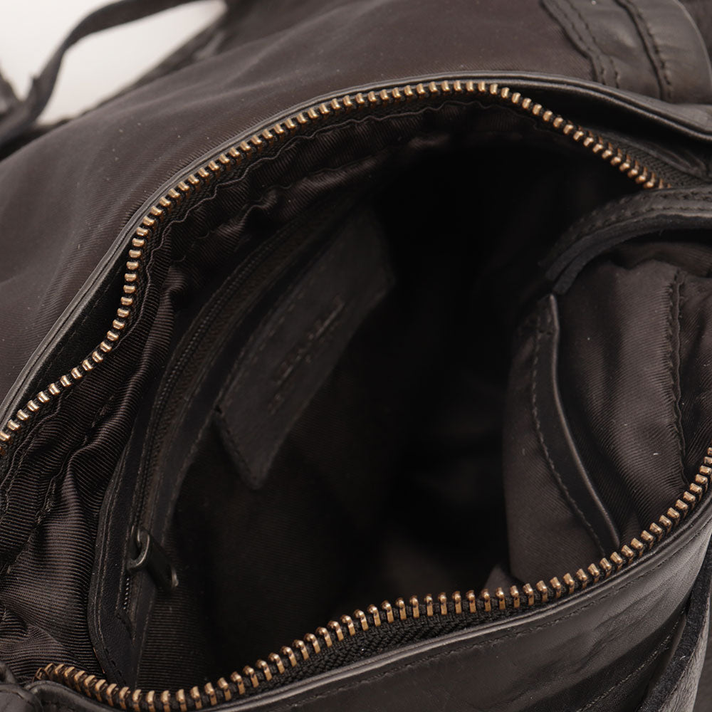 Borsa Donna Stondata a Spalla e Tracolla GIANNI CONTI in Pelle Liscia Nera