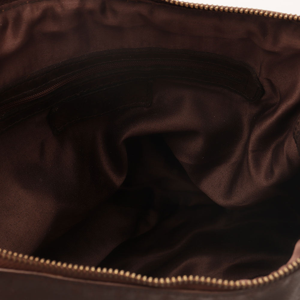 Borsa Donna Hobo GIANNI CONTI in Pelle Liscia Marrone con Borchie