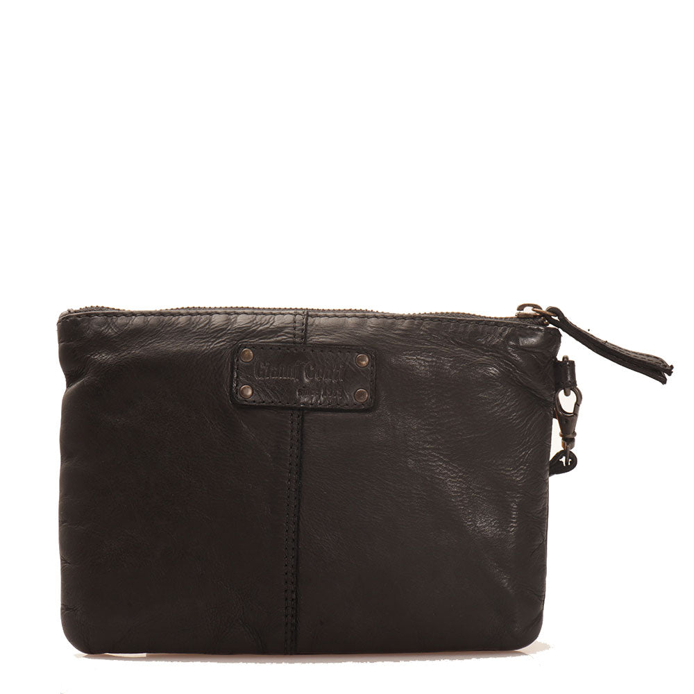 Pochette da Polso GIANNI CONTI linea Vintage in Pelle Nera