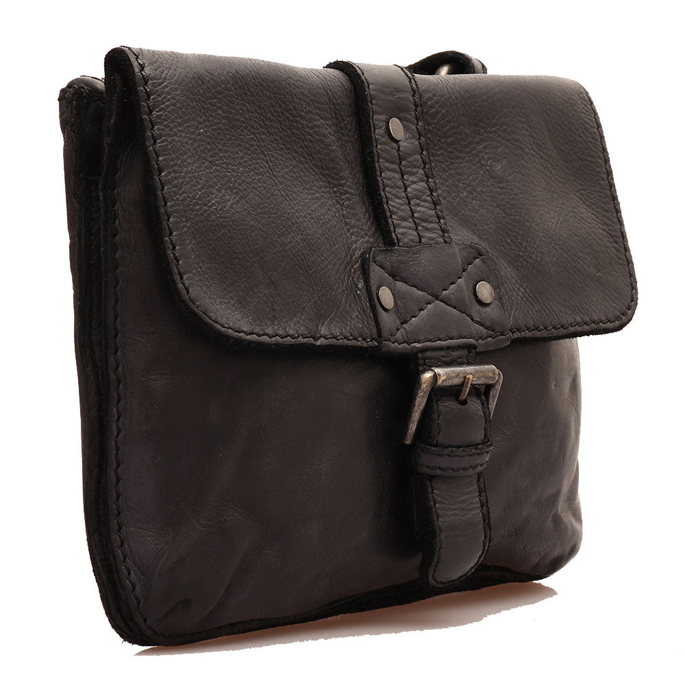 Borsa Donna a Tracolla GIANNI CONTI in Pelle Liscia Nera