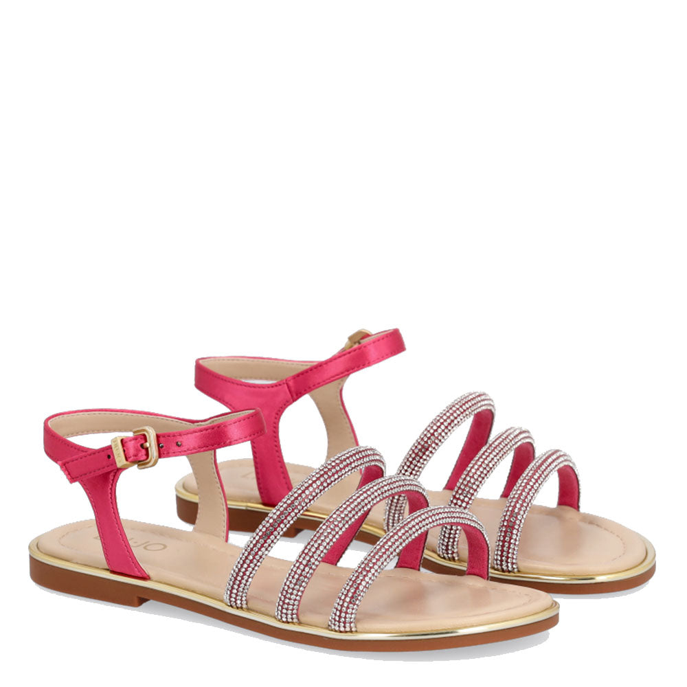 Scarpe Junior LIU JO linea Sally 16 Sandali Flat Strass colore Fuxia