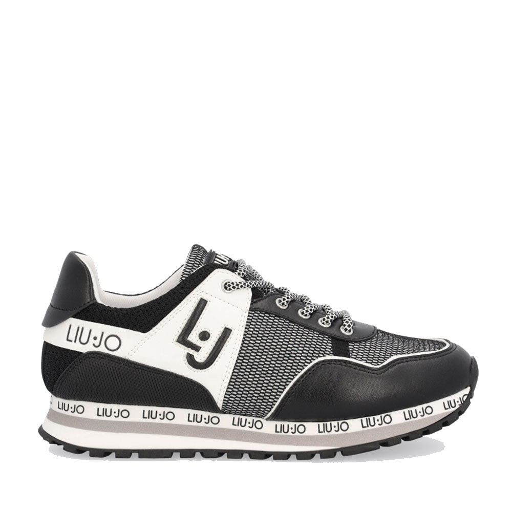 Scarpe Donna LIU JO linea Wonder 6 Sneakers Nere con Inserti in Nylon e Logo