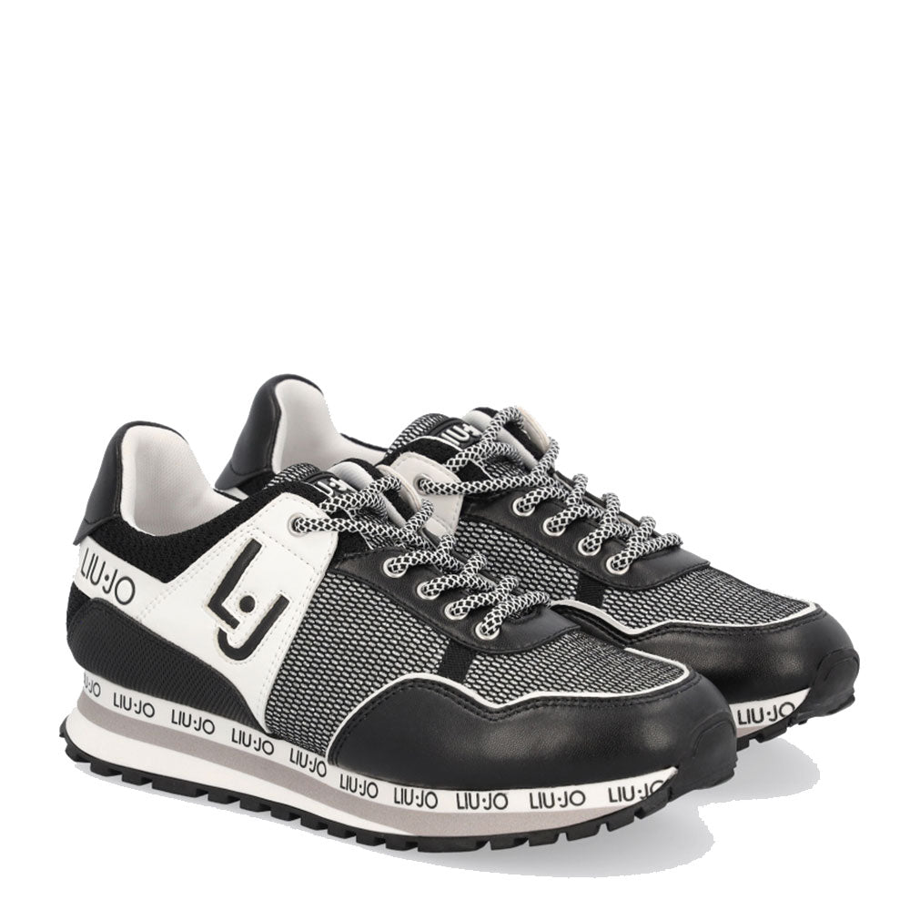 Scarpe Donna LIU JO linea Wonder 6 Sneakers Nere con Inserti in Nylon e Logo