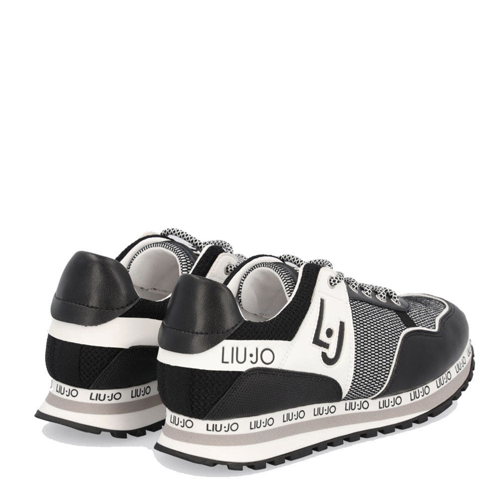 Scarpe Donna LIU JO linea Wonder 6 Sneakers Nere con Inserti in Nylon e Logo