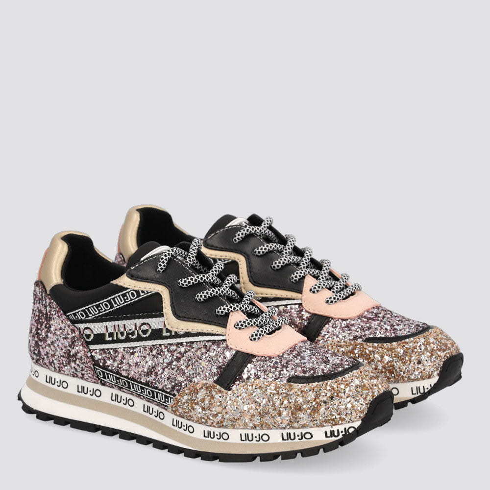 Scarpe Donna LIU JO linea Wonder 8 Sneakers con Glitter Allover Platino