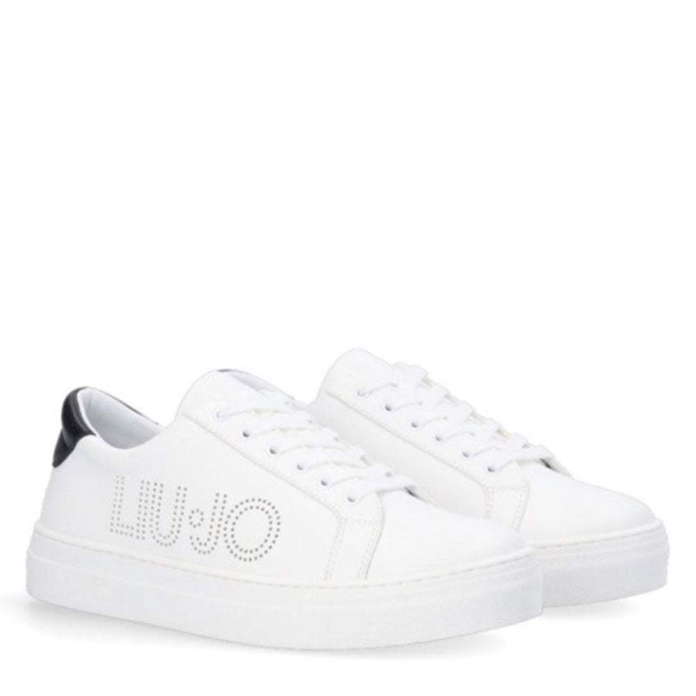 Scarpe Donna LIU JO Sneakers Alicia 508 con Maxi Logo colore Bianco e Nero