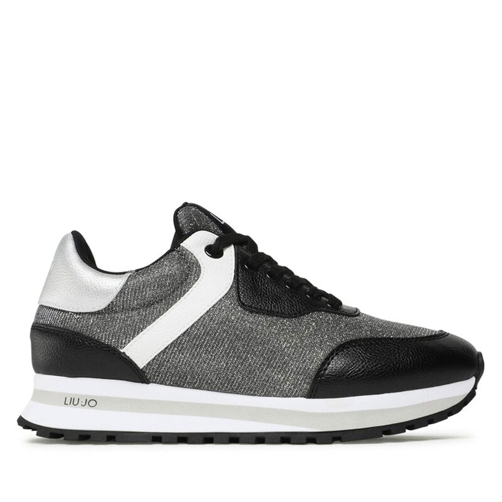 Scarpe Donna LIU JO Sneakers Wonder 501 in Mesh e Lurex colore Nero