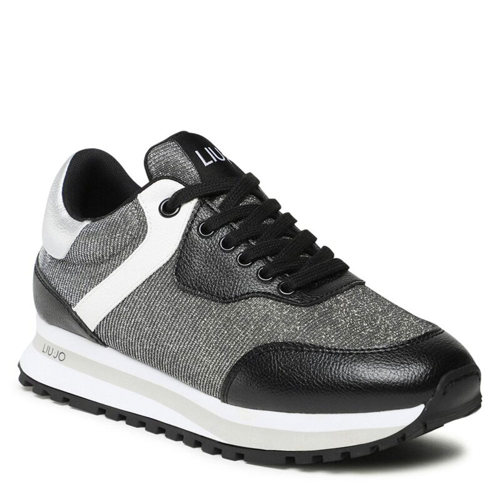 Scarpe Donna LIU JO Sneakers Wonder 501 in Mesh e Lurex colore Nero
