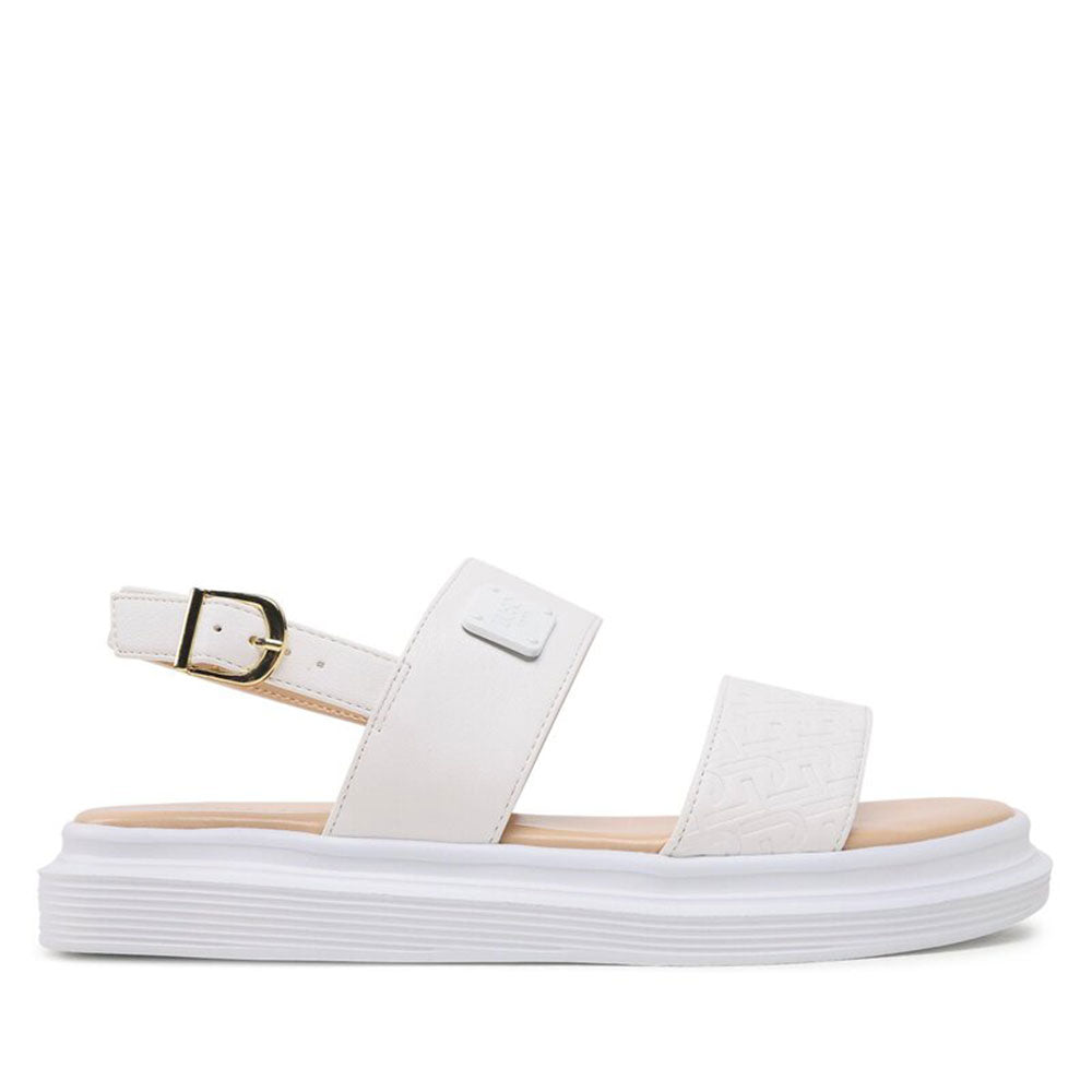 Scarpe Donna LIU JO Sandali Marty 522 Bianco con Logo Monogram