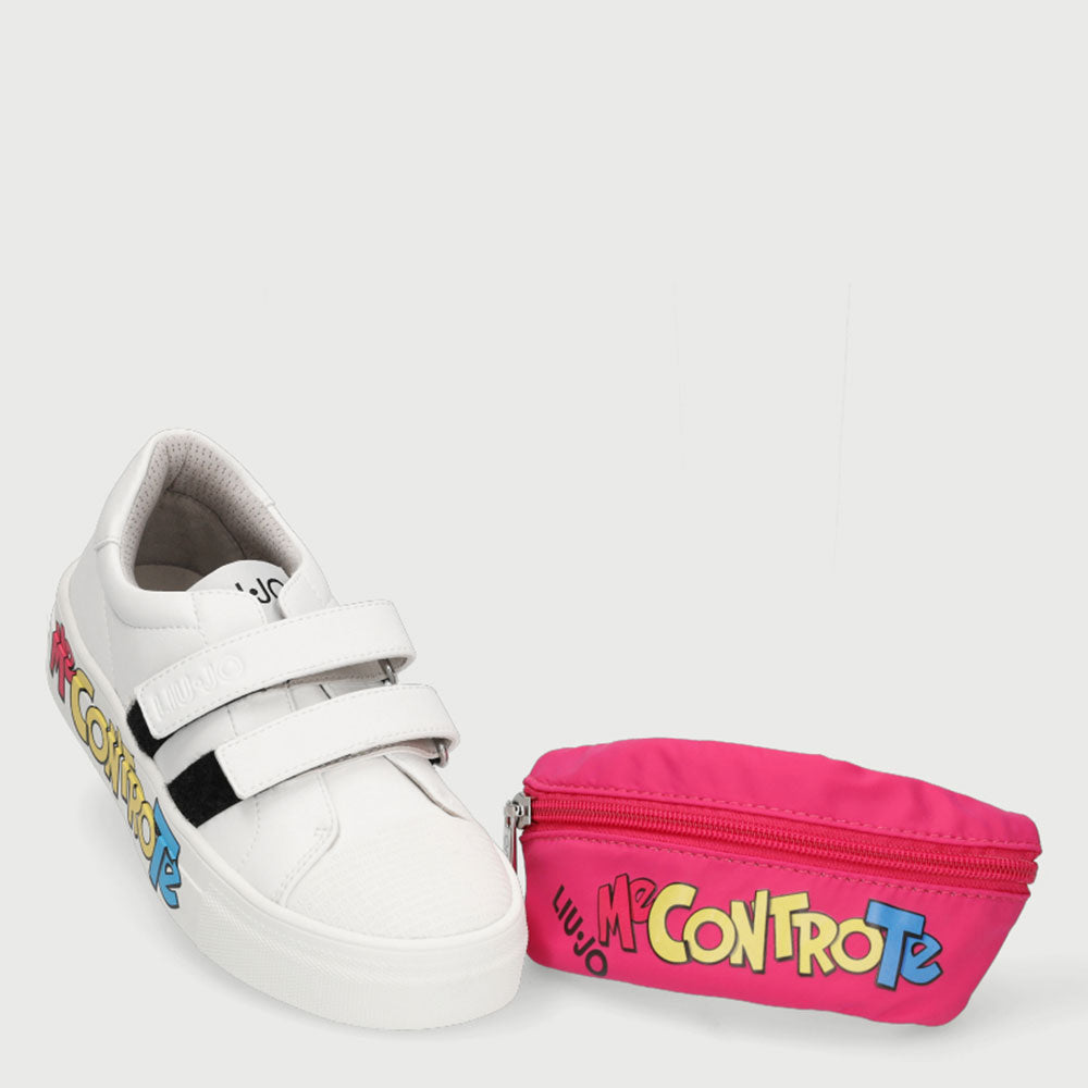 Scarpe Bambina LIU JO Sneakers Me Contro Te Bianco e Fuxia