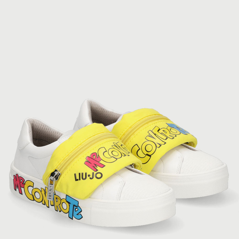 Scarpe Bambina LIU JO Sneakers Me Contro Te Bianco e Giallo