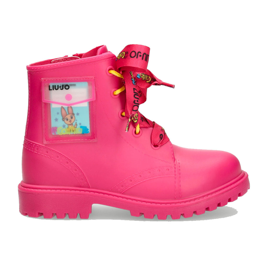 Scarpe Bambina LIU JO Stivaletti da Pioggia Me Contro Te Fuxia a