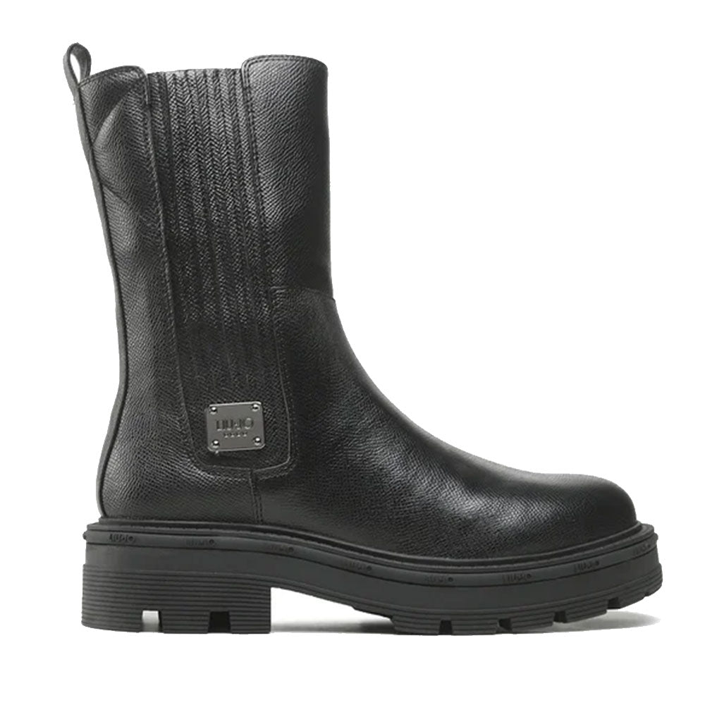 Scarpe Donna LIU JO Stivaletti Ankle Boots Tailor 232 stampa Saffiano Nera