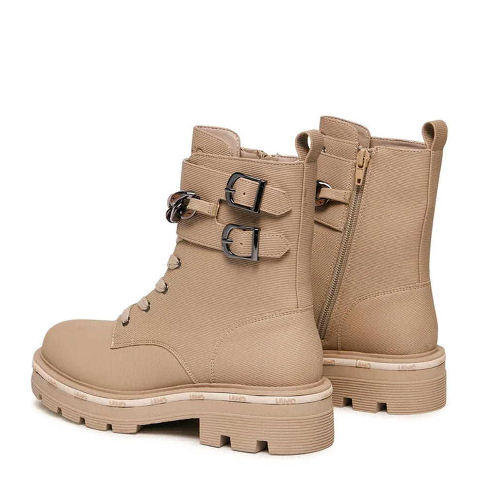 Scarpe LIU JO Taylor 625 Anfibi Sand con Cinturino con Catena Gioiello
