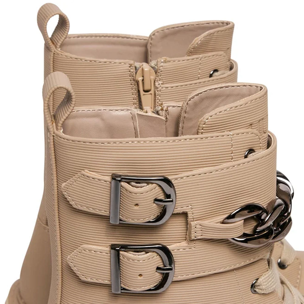 Scarpe LIU JO Taylor 625 Anfibi Sand con Cinturino con Catena Gioiello