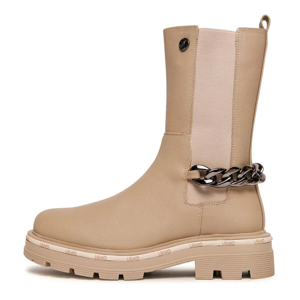 Scarpe LIU JO Taylor 628 Stivaletti Sand con Inserto Elastico e Catena Gioiello
