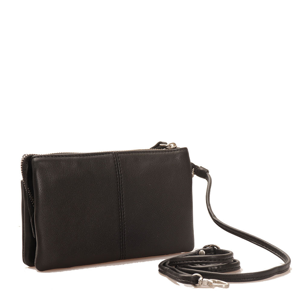 Pochette Donna a Tracolla GIANNI CONTI in Pelle Liscia Nera 585522