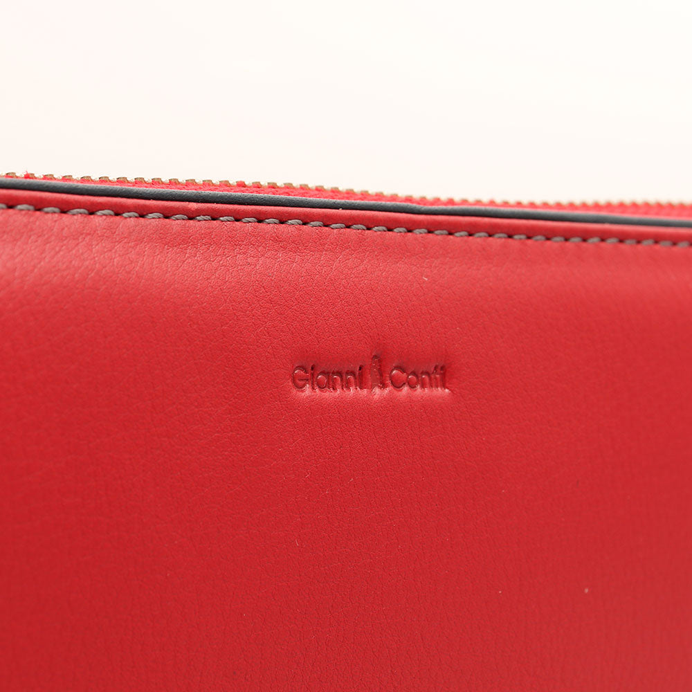 Portafoglio Donna Zip Around GIANNI CONTI in Pelle Rossa