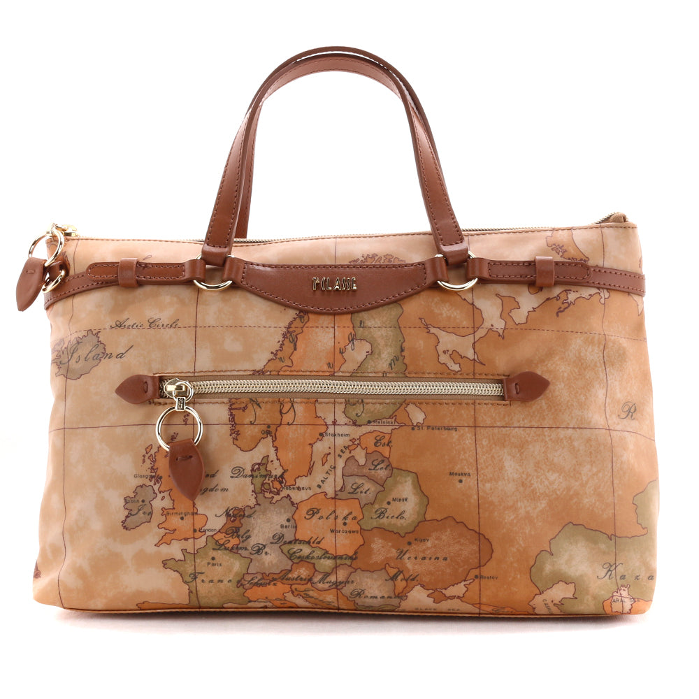 Borsa Donna a Mano 1A Classe Alviero Martini Linea Soft Sound Geo Classic e Marrone GQ58