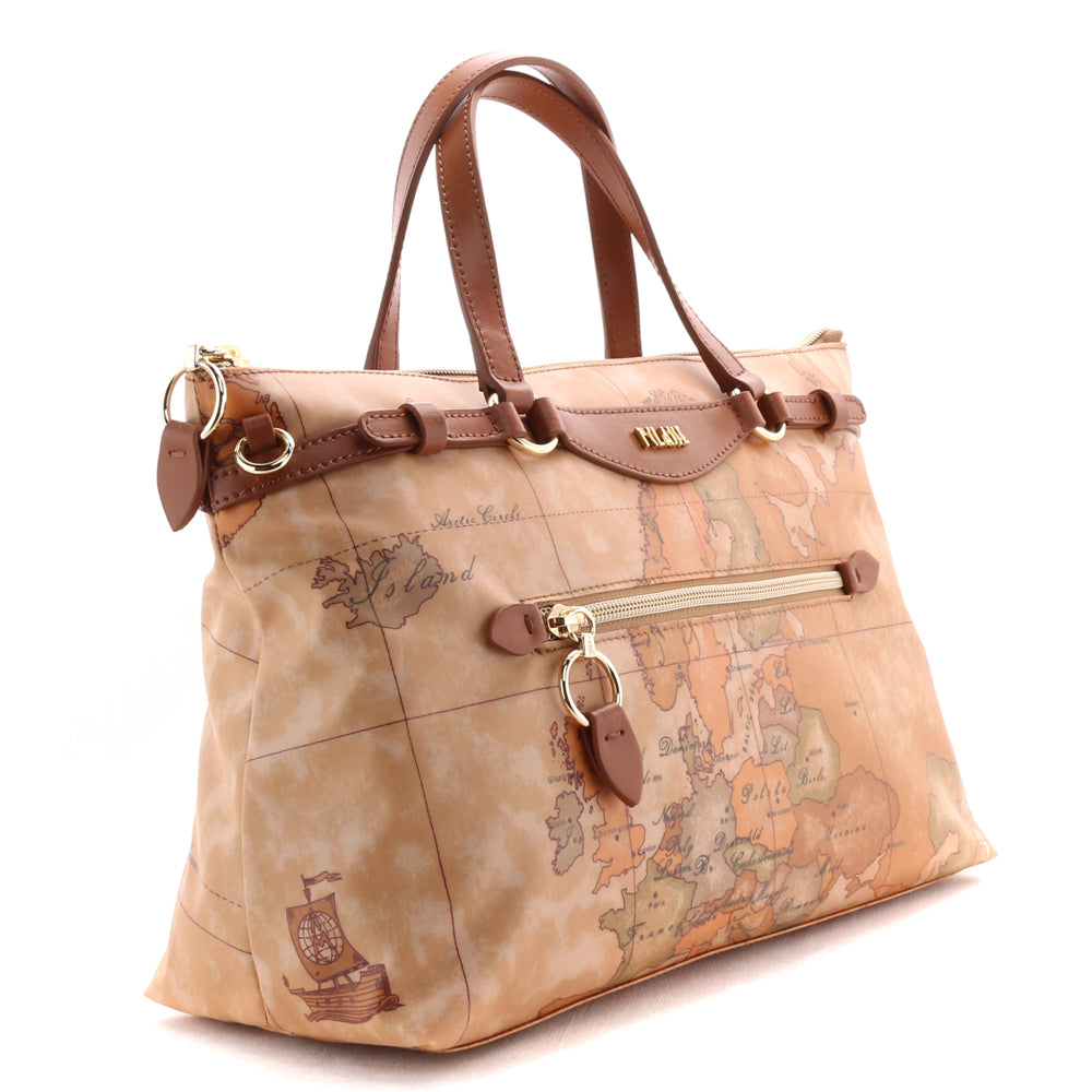 Borsa Donna a Mano 1A Classe Alviero Martini Linea Soft Sound Geo Classic e Marrone GQ58