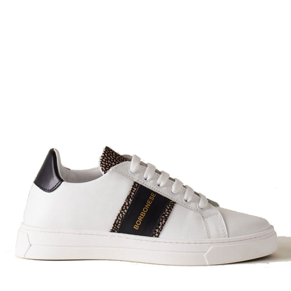 Scarpe Donna BORBONESE Sneakers in Pelle Bianca con Inserti OP