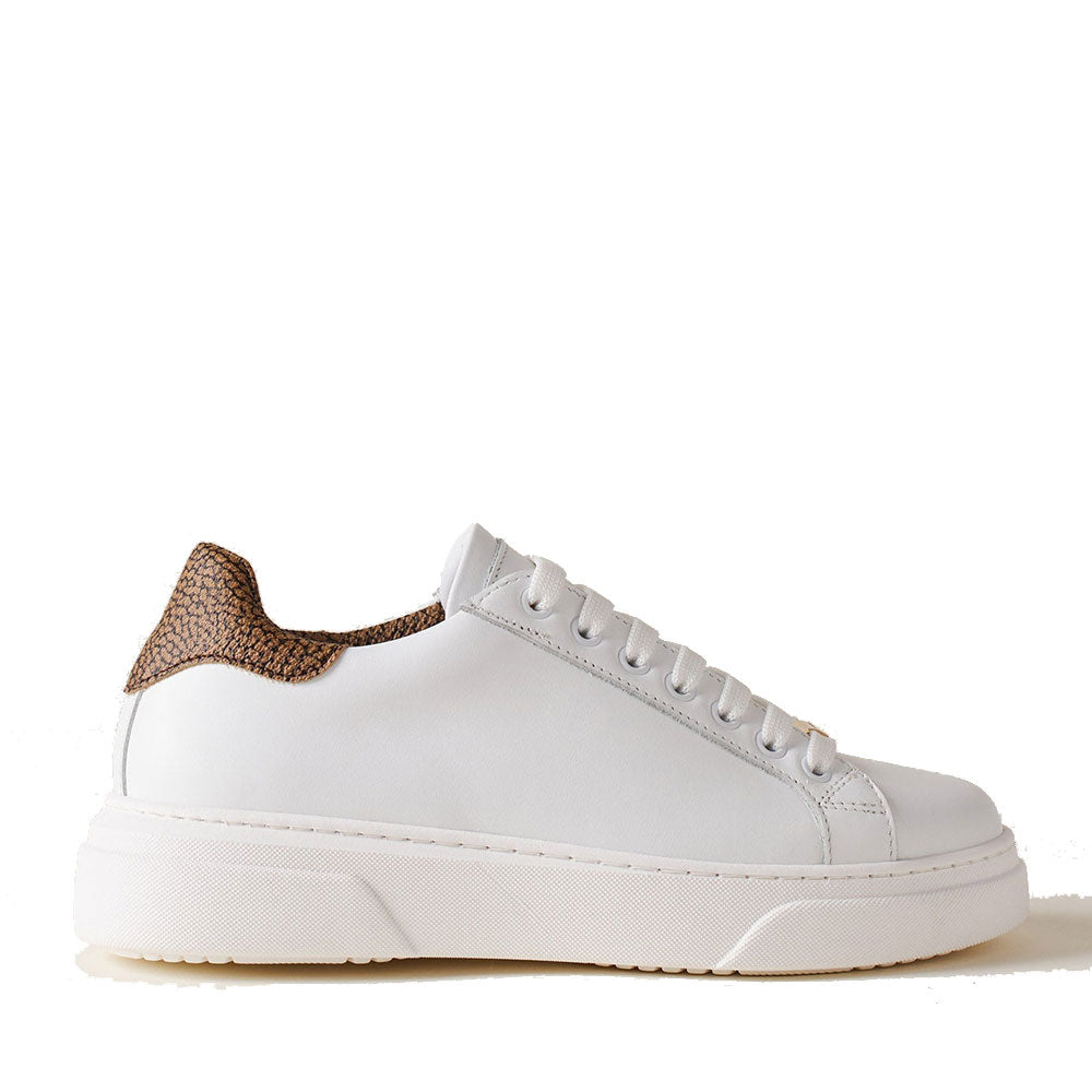 Scarpe Donna BORBONESE Sneakers in Pelle Bianca con Inserti OP Naturale