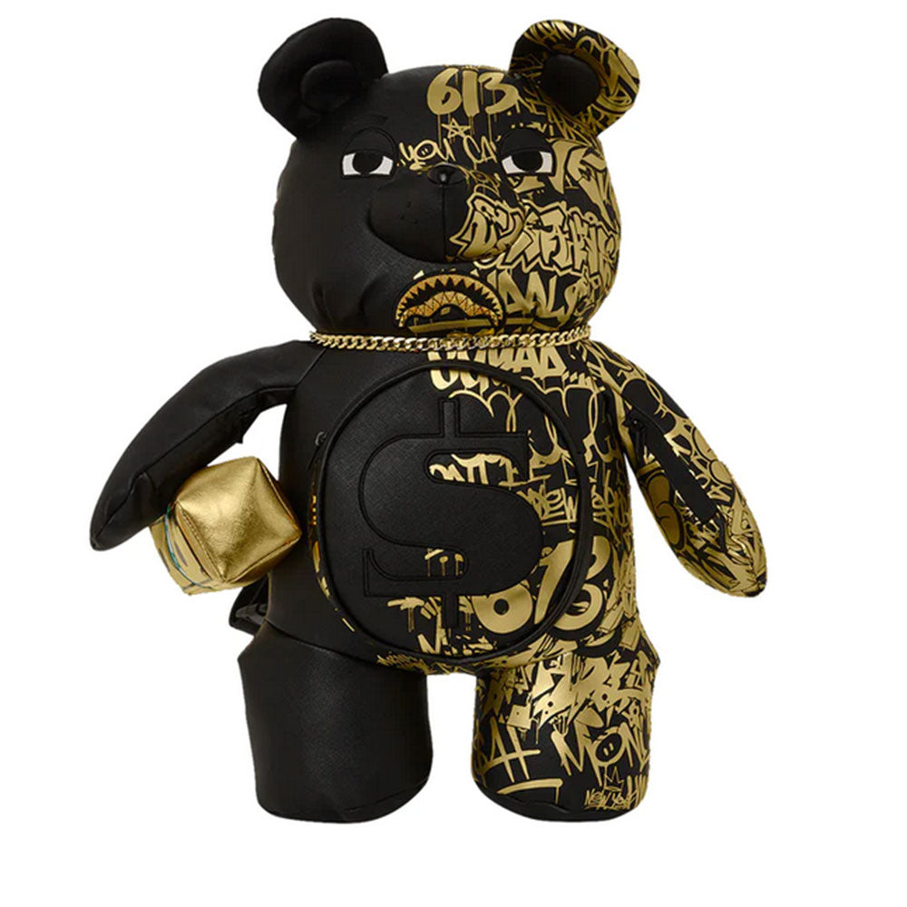 SPRAYGROUND Half Graff Gold Bear Rucksack